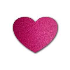 Pink Leather Leather Texture Skin Texture Rubber Coaster (heart) by artworkshop