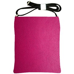 Pink Leather Leather Texture Skin Texture Shoulder Sling Bag by artworkshop