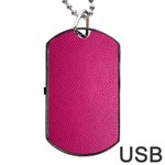 Pink Leather Leather Texture Skin Texture Dog Tag USB Flash (One Side) Front