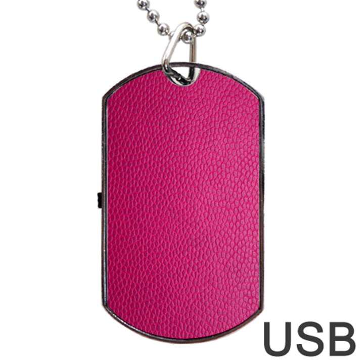 Pink Leather Leather Texture Skin Texture Dog Tag USB Flash (One Side)