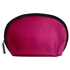 Pink Leather Leather Texture Skin Texture Accessory Pouch (large) by artworkshop