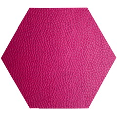 Pink Leather Leather Texture Skin Texture Wooden Puzzle Hexagon by artworkshop