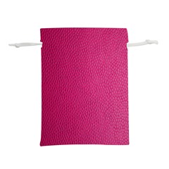 Pink Leather Leather Texture Skin Texture Lightweight Drawstring Pouch (l) by artworkshop