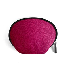 Pink Leather Leather Texture Skin Texture Accessory Pouch (small) by artworkshop