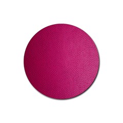 Pink Leather Leather Texture Skin Texture Rubber Coaster (round) by artworkshop