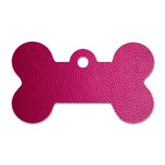 Pink Leather Leather Texture Skin Texture Dog Tag Bone (one Side) by artworkshop