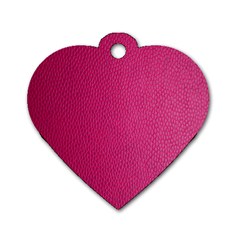 Pink Leather Leather Texture Skin Texture Dog Tag Heart (one Side) by artworkshop