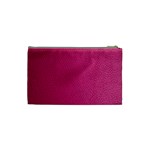 Pink Leather Leather Texture Skin Texture Cosmetic Bag (Small) Back