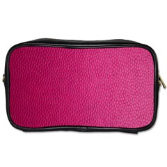 Pink Leather Leather Texture Skin Texture Toiletries Bag (two Sides) by artworkshop