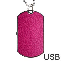 Pink Leather Leather Texture Skin Texture Dog Tag Usb Flash (one Side) by artworkshop