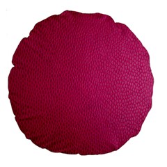 Pink Leather Leather Texture Skin Texture Large 18  Premium Round Cushions by artworkshop