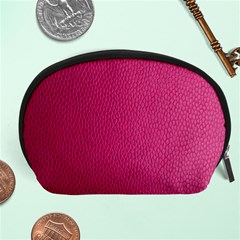 Pink Leather Leather Texture Skin Texture Accessory Pouch (large) by artworkshop