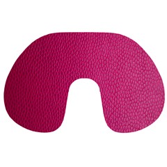 Pink Leather Leather Texture Skin Texture Travel Neck Pillow by artworkshop