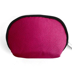 Pink Leather Leather Texture Skin Texture Accessory Pouch (medium)