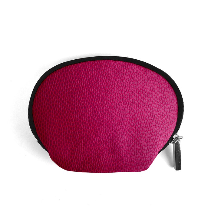 Pink Leather Leather Texture Skin Texture Accessory Pouch (Small)