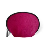 Pink Leather Leather Texture Skin Texture Accessory Pouch (Small) Back