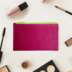 Pink Leather Leather Texture Skin Texture Cosmetic Bag (xs) by artworkshop