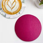 Pink Leather Leather Texture Skin Texture UV Print Round Tile Coaster Front