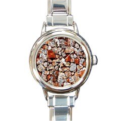 Stone Wall Wall Texture Drywall Stones Rocks Round Italian Charm Watch by artworkshop