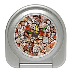 Stone Wall Wall Texture Drywall Stones Rocks Travel Alarm Clock by artworkshop