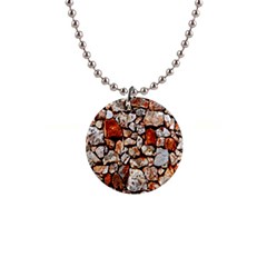 Stone Wall Wall Texture Drywall Stones Rocks 1  Button Necklace by artworkshop