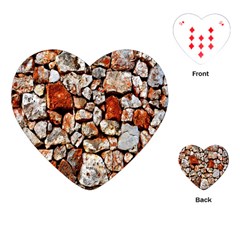 Stone Wall Wall Texture Drywall Stones Rocks Playing Cards Single Design (heart) by artworkshop