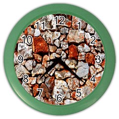 Stone Wall Wall Texture Drywall Stones Rocks Color Wall Clock by artworkshop