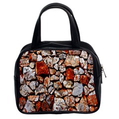 Stone Wall Wall Texture Drywall Stones Rocks Classic Handbag (two Sides) by artworkshop