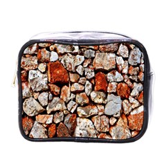 Stone Wall Wall Texture Drywall Stones Rocks Mini Toiletries Bag (one Side) by artworkshop