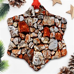 Stone Wall Wall Texture Drywall Stones Rocks Snowflake Ornament (two Sides)