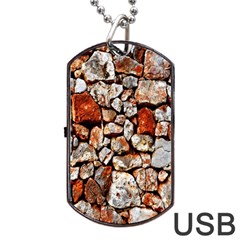 Stone Wall Wall Texture Drywall Stones Rocks Dog Tag Usb Flash (two Sides) by artworkshop