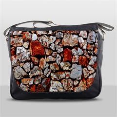 Stone Wall Wall Texture Drywall Stones Rocks Messenger Bag by artworkshop