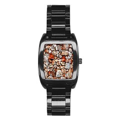 Stone Wall Wall Texture Drywall Stones Rocks Stainless Steel Barrel Watch by artworkshop