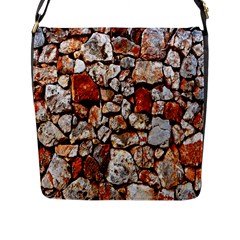 Stone Wall Wall Texture Drywall Stones Rocks Flap Closure Messenger Bag (l) by artworkshop