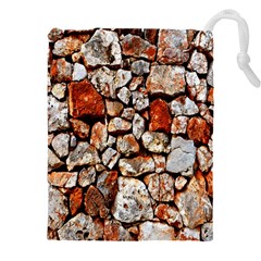 Stone Wall Wall Texture Drywall Stones Rocks Drawstring Pouch (5xl) by artworkshop