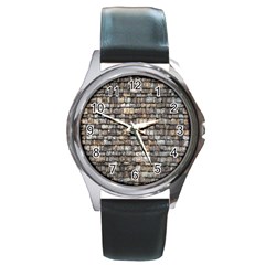 Wall Stone Wall Brick Wall Stoneworks Masonry Round Metal Watch by artworkshop