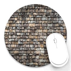 Wall Stone Wall Brick Wall Stoneworks Masonry Round Mousepads by artworkshop