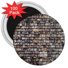 Wall Stone Wall Brick Wall Stoneworks Masonry 3  Magnets (100 Pack) by artworkshop