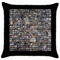 Wall Stone Wall Brick Wall Stoneworks Masonry Throw Pillow Case (black) by artworkshop