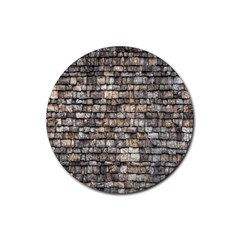 Wall Stone Wall Brick Wall Stoneworks Masonry Rubber Coaster (round) by artworkshop