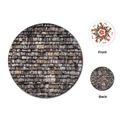 Wall Stone Wall Brick Wall Stoneworks Masonry Playing Cards Single Design (round) by artworkshop