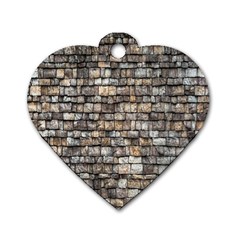 Wall Stone Wall Brick Wall Stoneworks Masonry Dog Tag Heart (two Sides) by artworkshop