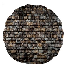 Wall Stone Wall Brick Wall Stoneworks Masonry Large 18  Premium Round Cushions by artworkshop