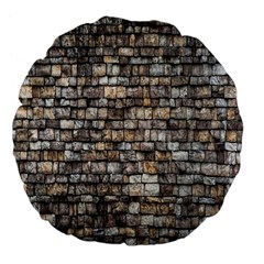 Wall Stone Wall Brick Wall Stoneworks Masonry Large 18  Premium Flano Round Cushions by artworkshop