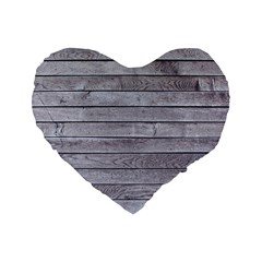 Wood Wooden Wall Wooden Boards Wall Boards Wall Standard 16  Premium Heart Shape Cushions by artworkshop