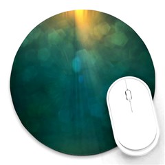 Background Green Round Mousepads by nate14shop