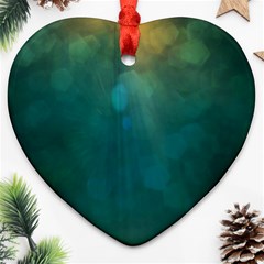 Background Green Heart Ornament (two Sides)