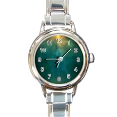 Background Green Round Italian Charm Watch by nate14shop