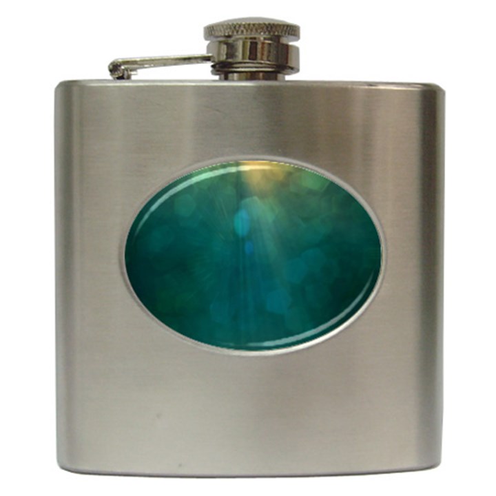 Background Green Hip Flask (6 oz)