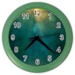 Background Green Color Wall Clock by nate14shop